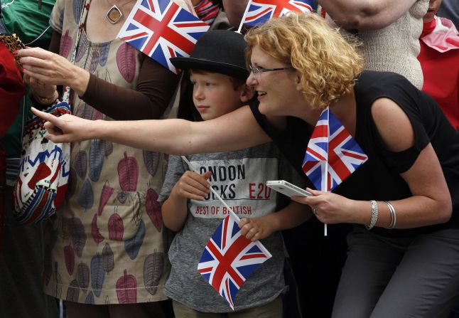A young boy waits for the arrival of the Paralympic torch in Trafalgar Square ahead of the start of the Games.
