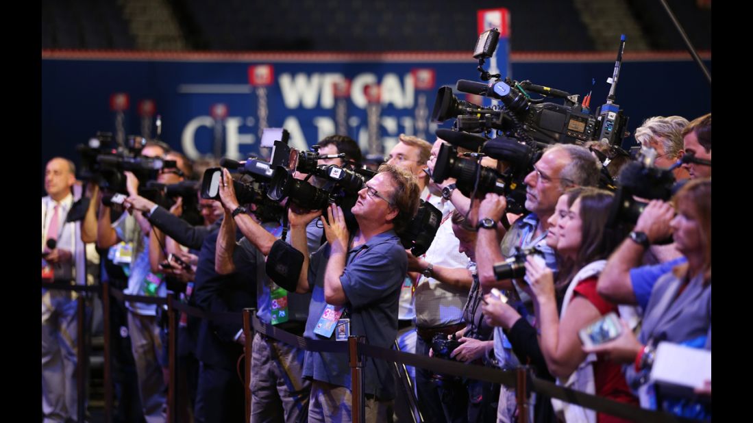 Journalists and media work the third day of the Republican National Convention.