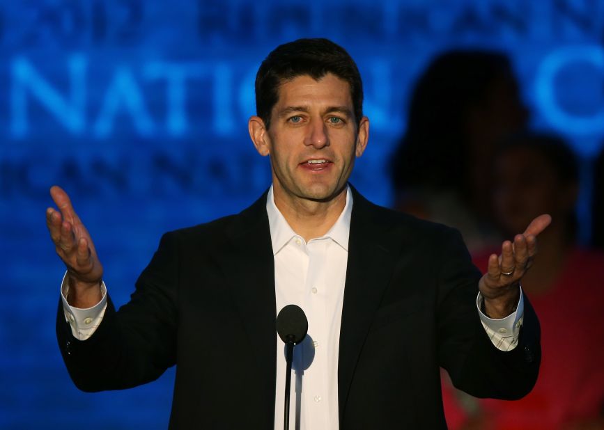 Paul Ryan speaks during a soundcheck Wednesday.