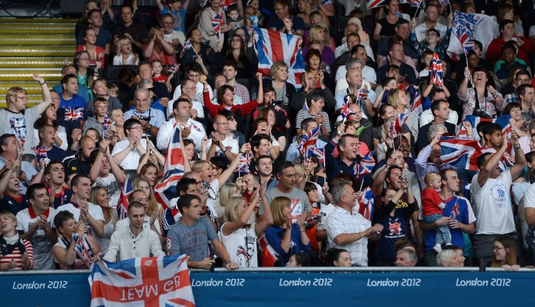 British fans cheer on Ben Quilter during judo competition Thursday.