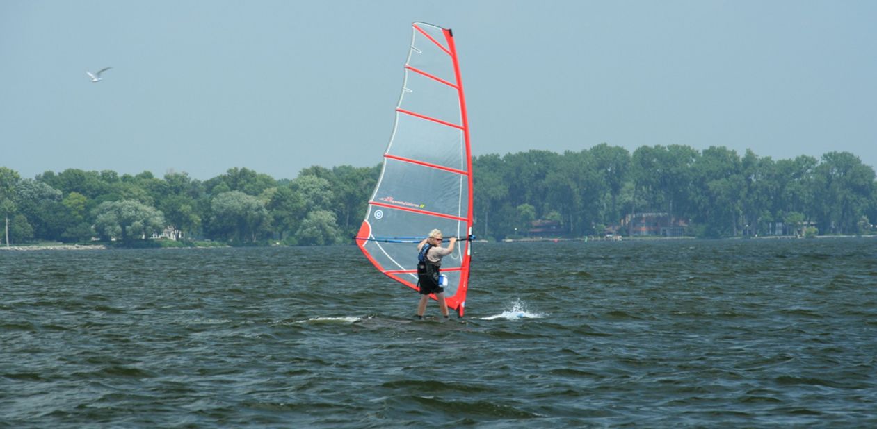 Lake Winnebago draws Wisconsin windsurfers and kite surfers. 