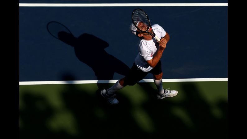 Philipp Petzschner of Germany reacts during his men's singles second round-match against Nicolas Almagro of Spain.