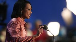 Former U.S. Secretary of State Condoleezza Rice speaks during the third day of the Republican National Convention at the Tampa Bay Times Forum on August 29, 2012 in Tampa, Florida.