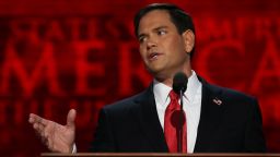 Sen. Marco Rubio of Florida speaks during the final day of the Republican National Convention at the Tampa Bay Times Forum on Thursday, August 30, in Tampa, Florida.