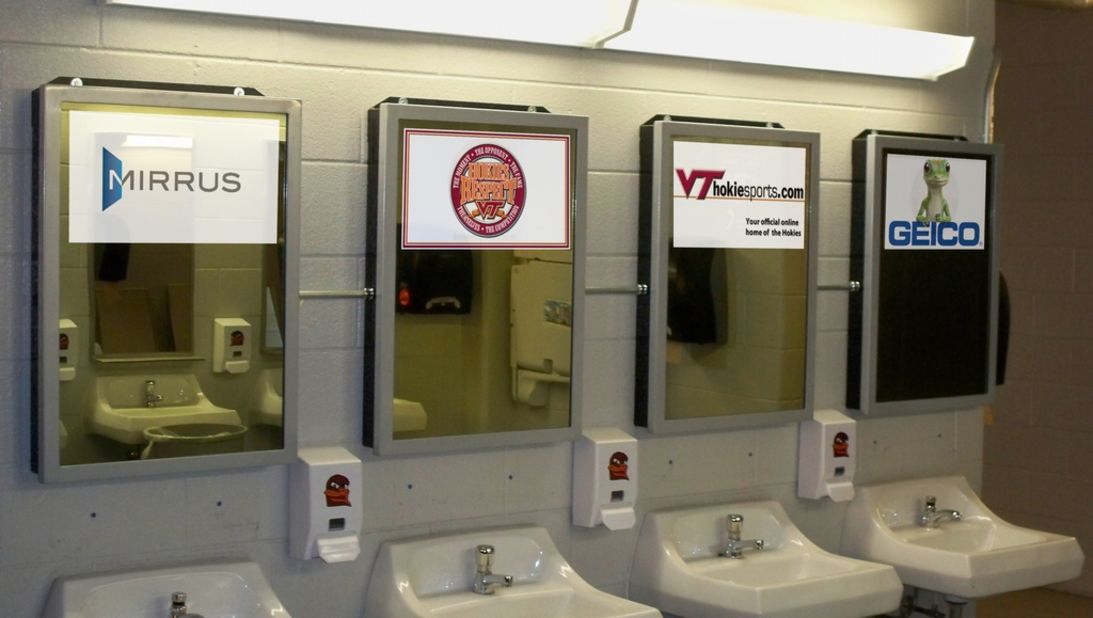 The facilities at Virginia Tech's stadium received a major update in 2010, complete with digital mirrors displaying school and sponsor messages to a captive audience.