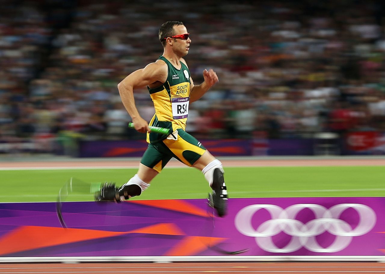 Due to the Paralympics' classification rules, South Africa's double amputee "Blade Runner" Oscar Pistorius can line up against runners with only one prosthetic leg. 