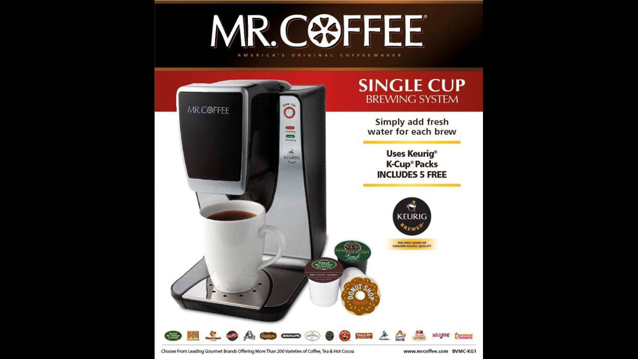 Certain Chinese-made Mr. Coffee Single Cup Brewing System models reportedly can spew the brewing chamber's contents.