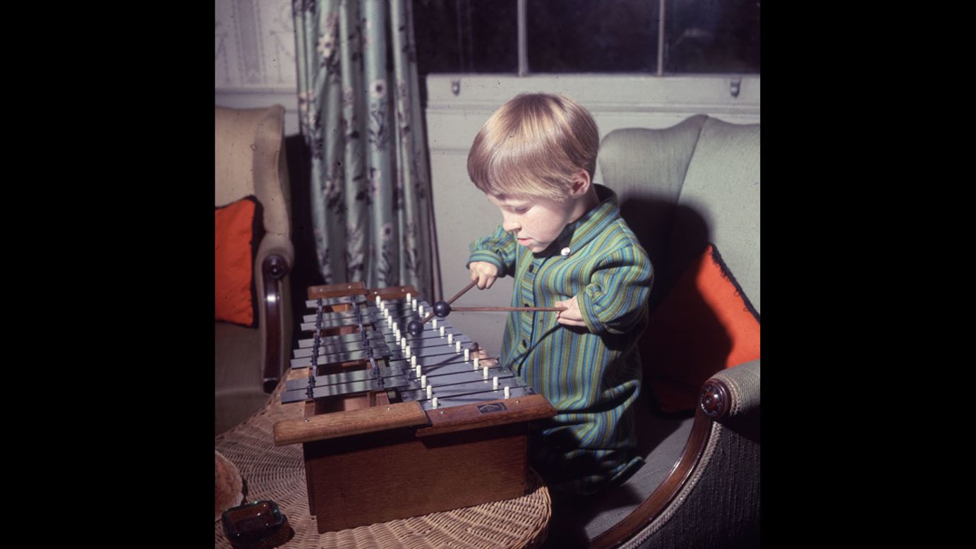 Elizabeth Buckle, 7, one of many children affected by the drug Thalidomide, plays the xylophone on November 15, 1968.