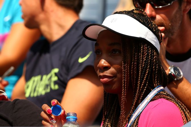 Venus Williams of the United States watches a match.