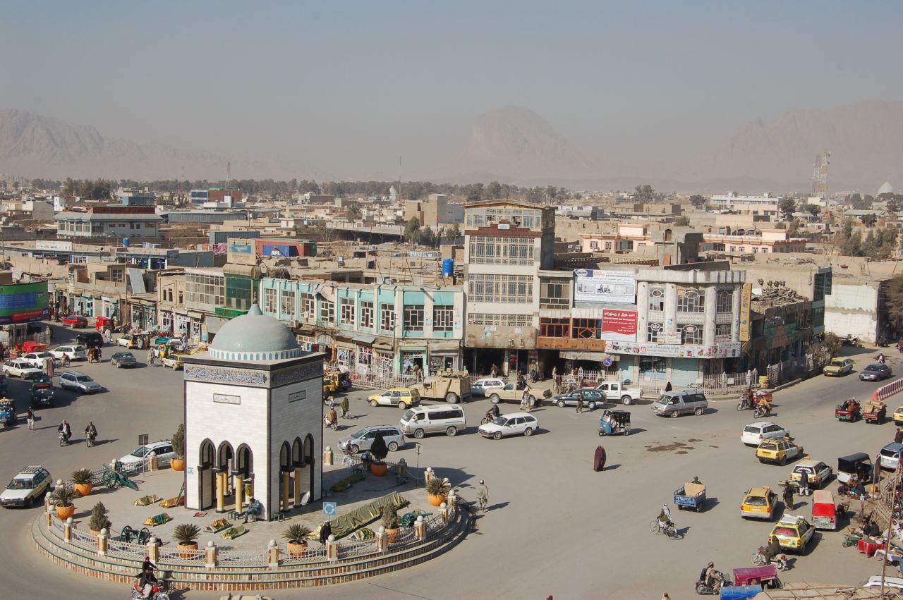 Shaidano Chowk, or Martyrs' Circle, sits at the center of Kandahar.
