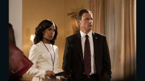 Kerry Washington plays Olivia Pope and Tony Goldwyn plays President Fitzgerald Grant on "Scandal."