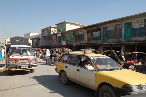 A general view of one the busiest bazaars of Kandahar.