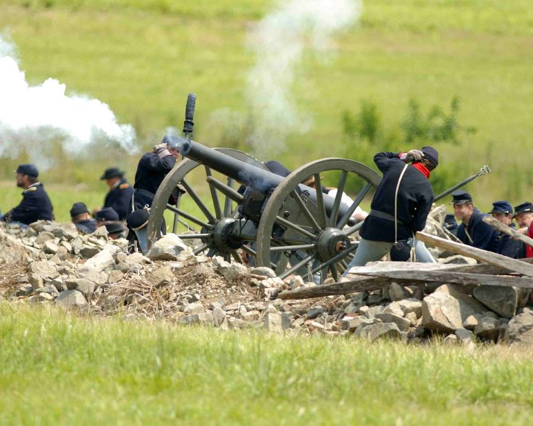 Civil War reenactors gather in Gettysburg.