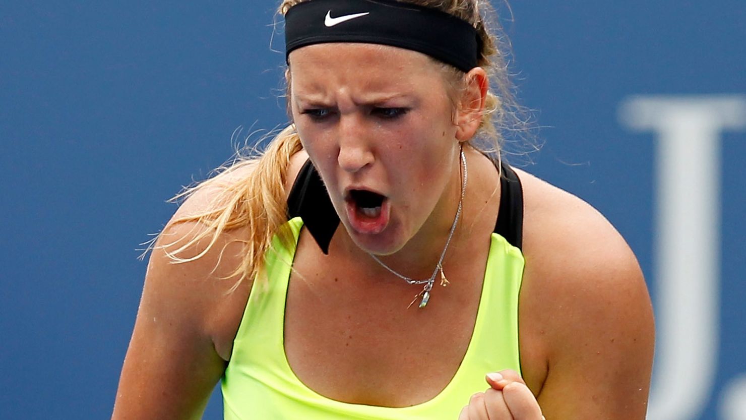 A pumped up Victoria Azarenka saw off defending champion Samantha Stosur in the U.S. Open quarterfinals. 