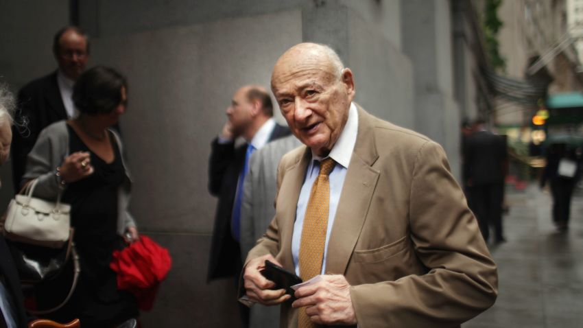 NEW YORK, NY - SEPTEMBER 06:  Former New York Mayor Ed Koch exits a morning breakfast where current Mayor Michael Bloomberg discussed the growth of lower Manhattan following the attacks of September 11, 2001 at a breakfast with city leaders and members of the business community on September 6, 2011 in New York City. Lower Manhattan, the center of New York's financial district, suffered economically following the attacks as tourists left and many businesses closed or remained closed during the clean-up. In the ten years since the attacks the area has rebounded with new businesses and as one of the top tourists destinations in New York.  (Photo by Spencer Platt/Getty Images)