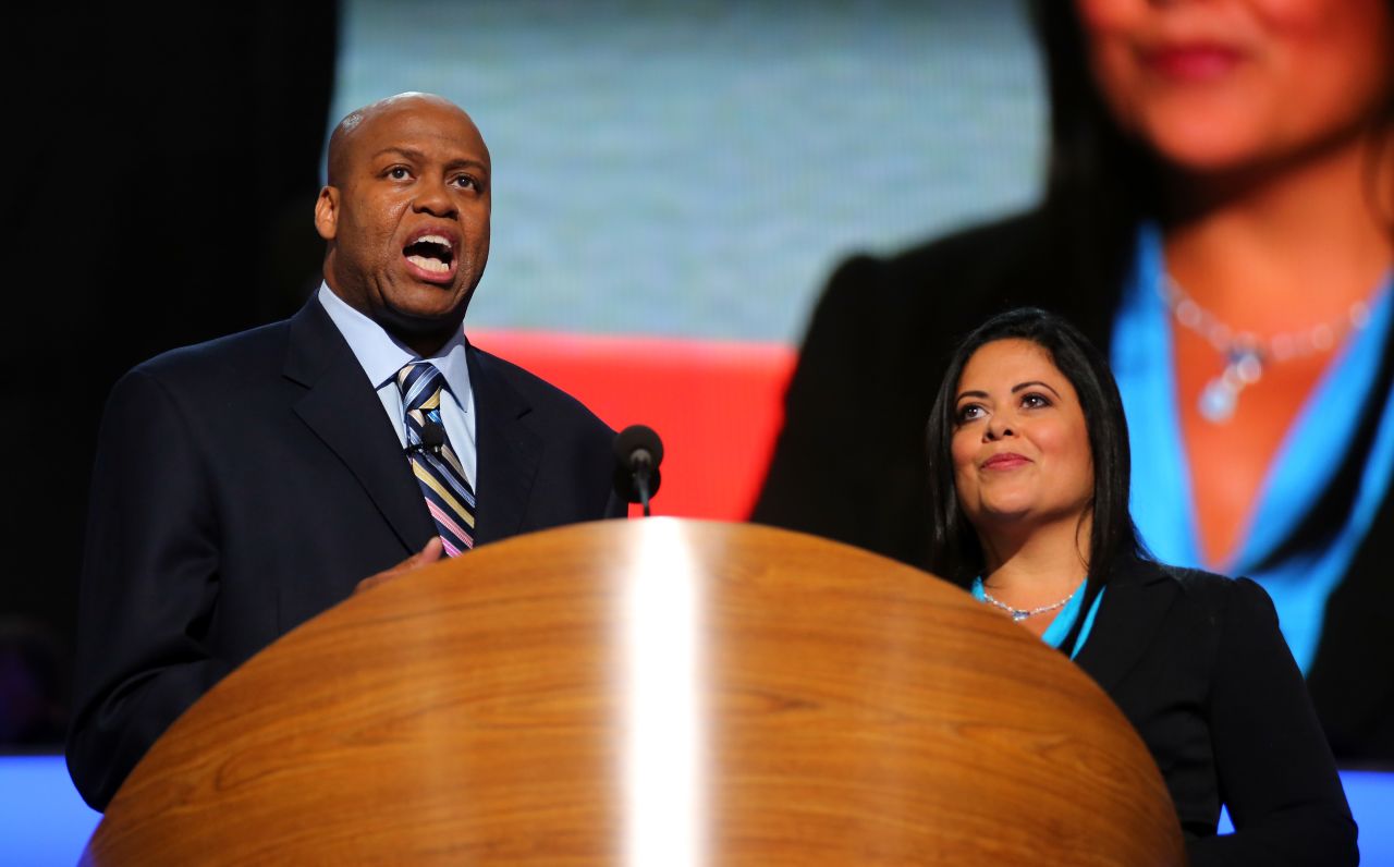First lady Michelle Obama's brother, Craig Robinson, and President Barack Obama's half-sister, Dr. Maya Kassandra Soetoro-Ng, speak on Tuesday.