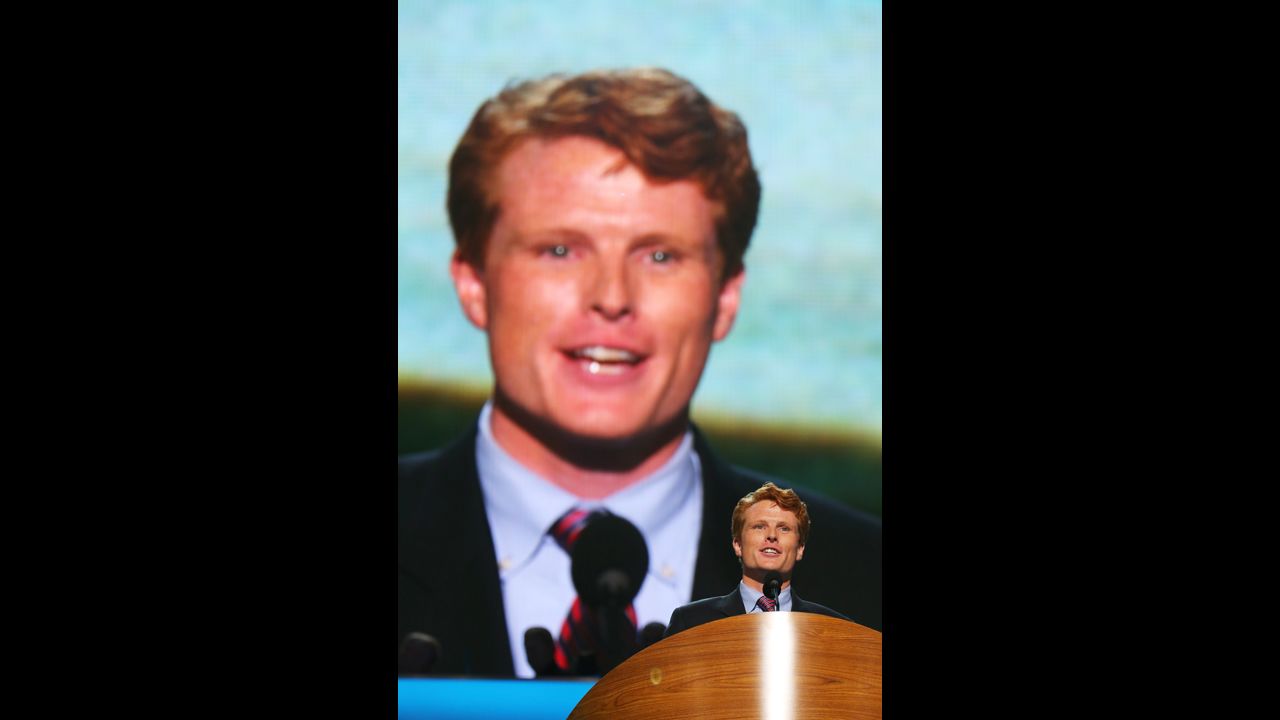 Joe Kennedy III speaks Tuesday during the Democratic National Convention.