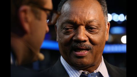 The Rev. Jesse Jackson attends the convention.