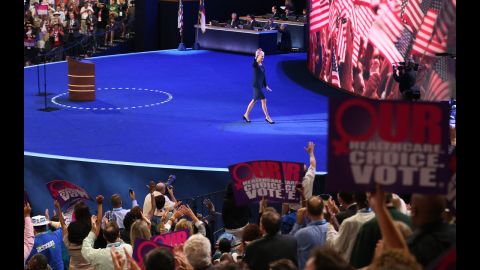 Planned Parenthood President Cecile Richards walks off stage after her speech Wednesday.
