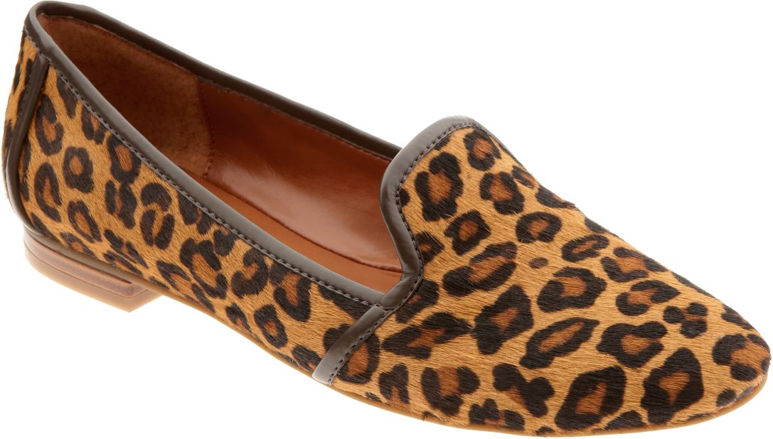 Banana Republic leopard print flats prove that shoes that easily slip off at airport security don't need to be dull. 