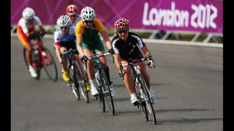 Fiona Southorn of New Zealand in action in the women's individual C 4-5 road race on Thursday.