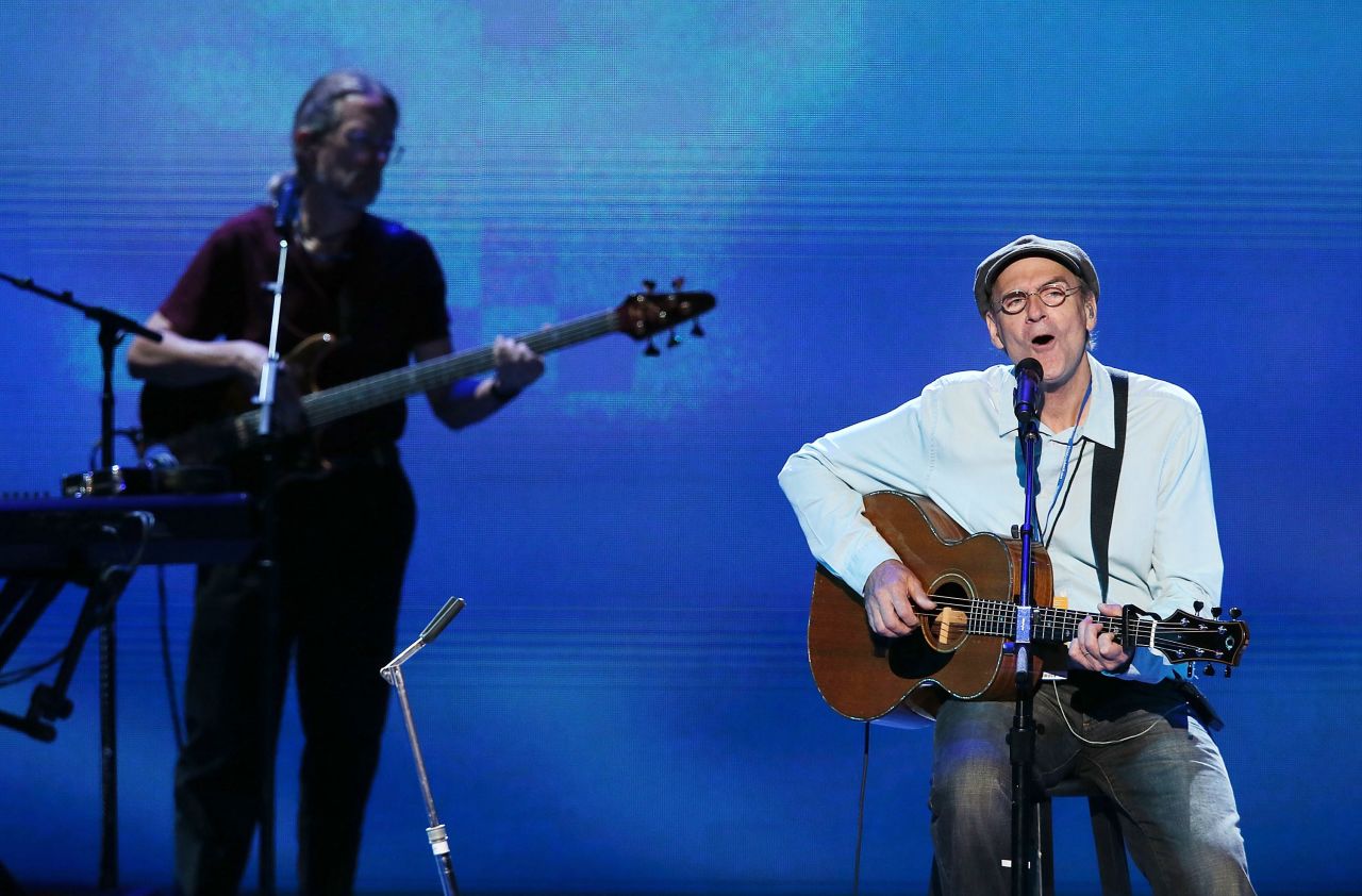Singer/songwriter James Taylor performed several of his hit songs, including "Carolina in my Mind," and "How Sweet it is" Thursday.