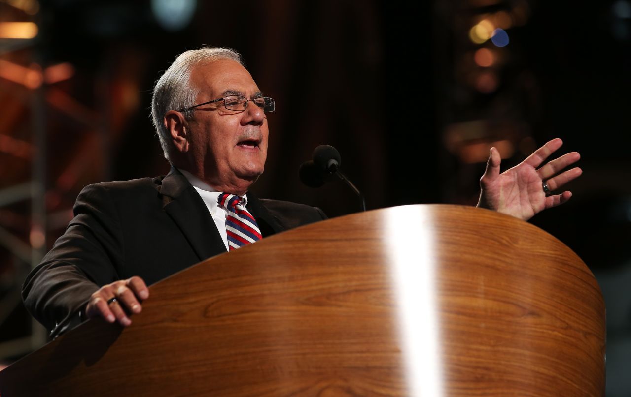 U.S. Rep. Barney Frank of Massachusetts takes the stage on Thursday.