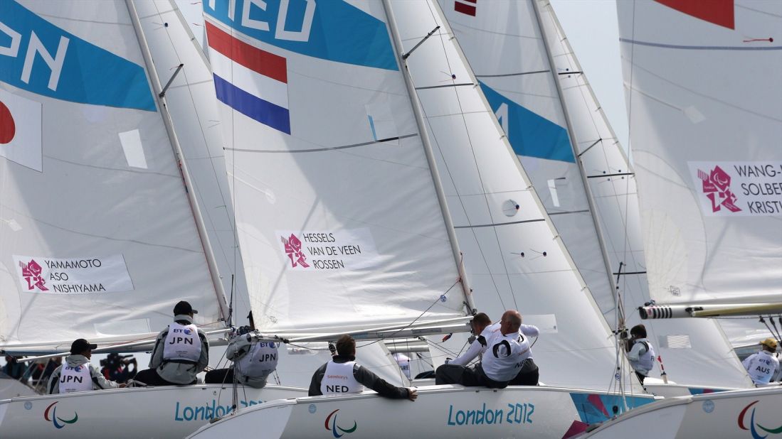 As the action moves into the last day, the medals in the three classes will be decided with the Dutch team looking strong in the Three-Person Keelboat (Sonar) class.
