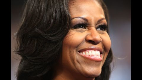 First lady Michelle Obama attends the final day of the Democratic National Convention on Thursday.