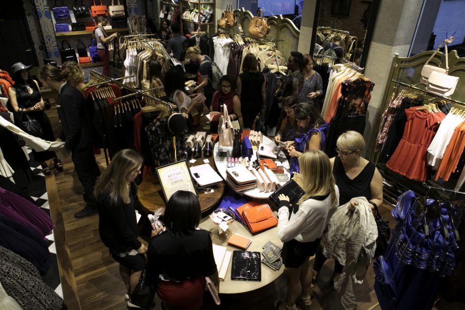 Shoppers show up at Ted Baker London.