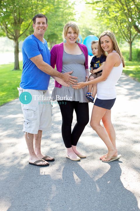 James and Natalie Lucich and their son, Hunter, support surrogate mother Tiffany Burke as she struggles with nausea and the difficulties of pregnancy. 