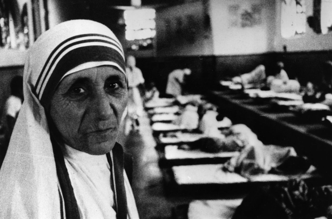Mother Teresa in her hospital around the time she was awarded the Templeton Prize for Progress in 1973.
