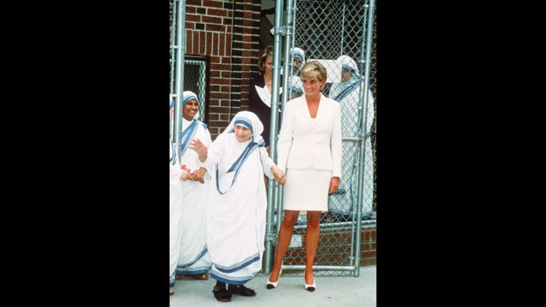 Diana, Princess of Wales, meets with Mother Teresa in New York in June 1997, months before the women died within days of each other.