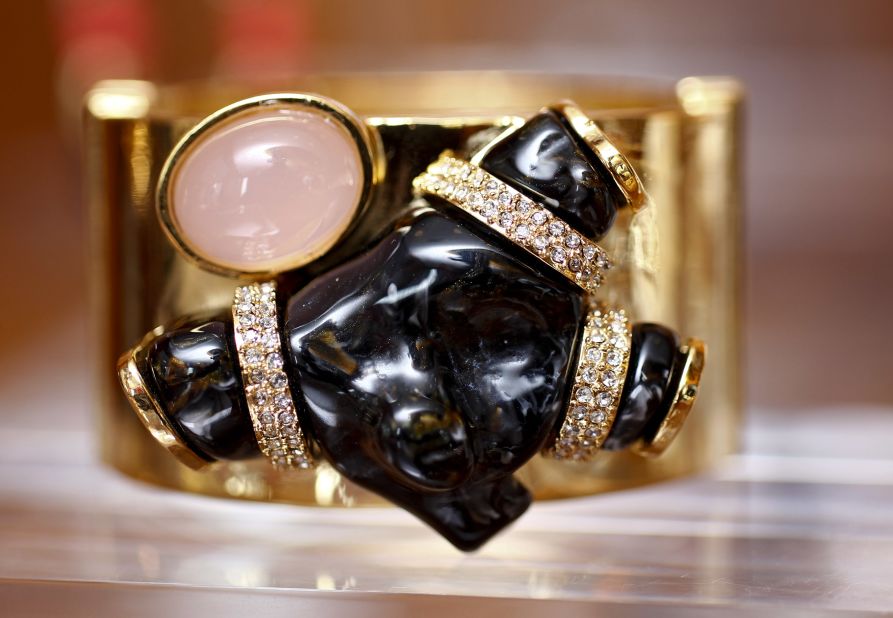 Jewelry and handbag designer Kara Ross displays her spring pieces, including this cuff.