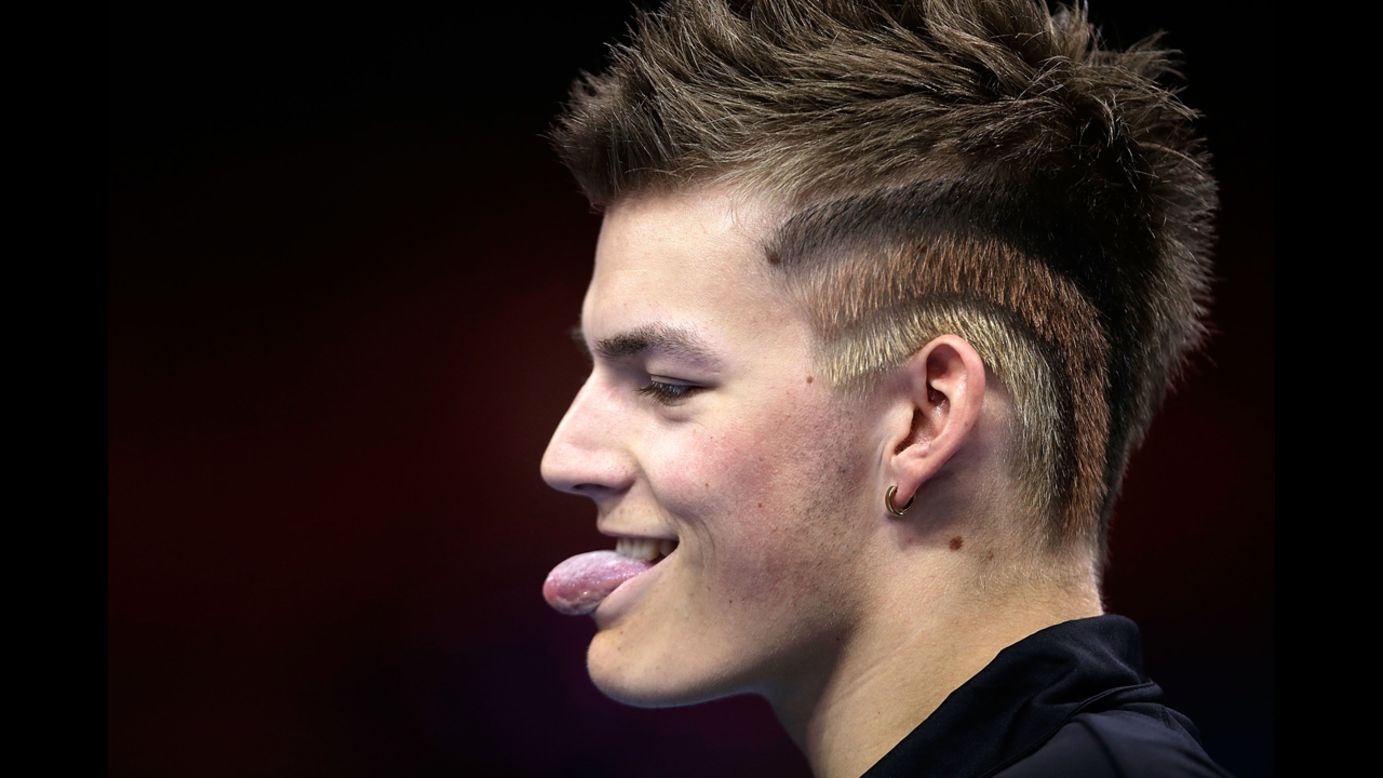 Thomas Schmidberger of Germany competes in the final of the Men's Team Table Tennis - Class 3 against China on Friday.
