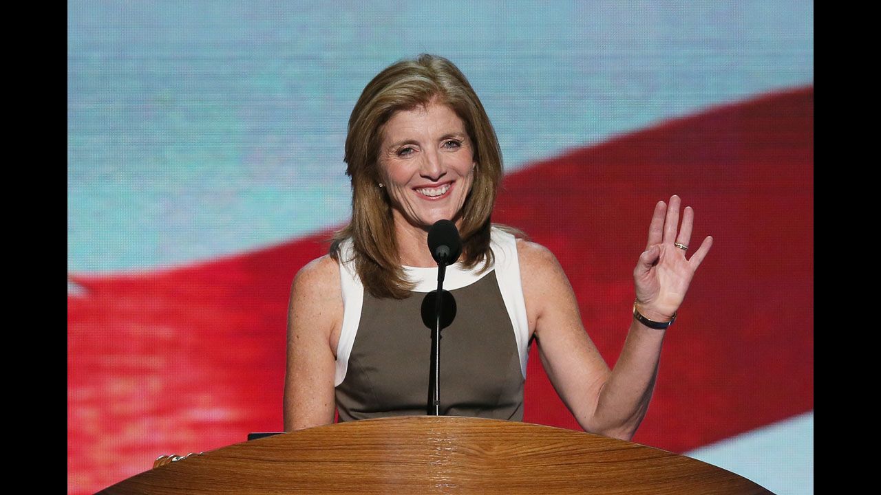 Caroline Kennedy speaks to the delegates on Thursday.