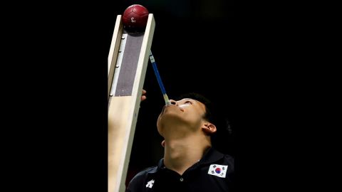 Korean Ho Won Jeong competes in the individual BC3 boccia gold medal match on Saturday.