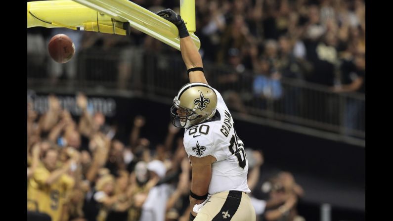 No. 80 Jimmy Graham of the Saints celebrates a touchdown against the Redskins on Sunday.
