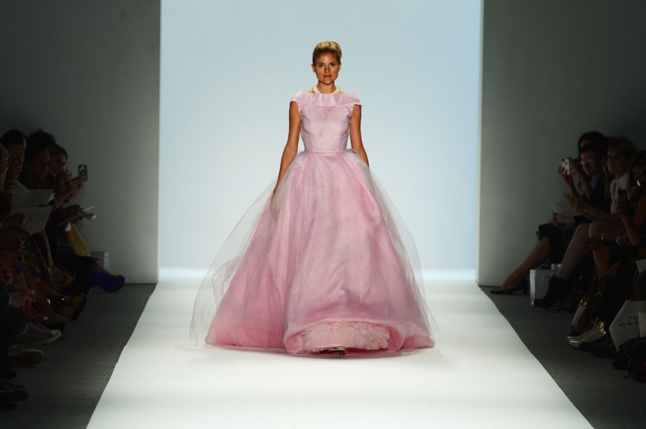  A model lookis pretty in pink at the Zang Toi show.