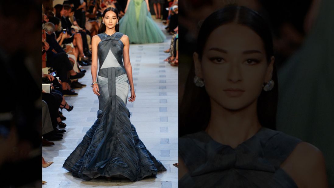 Zac Posen, known for designs that evoke glamour, dresses models in show-stopping gowns at his spring runway show.
