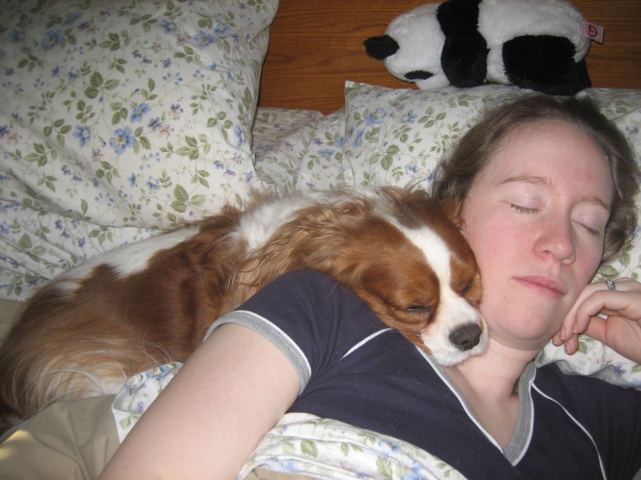 Kelly Wahle lives with chronic migraine disease, Meniere's disease, fibromyalgia, irritable bowel syndrome and anxiety. Her dog, Mr. Knightley, passed away recently. He "always took care of me," she said.