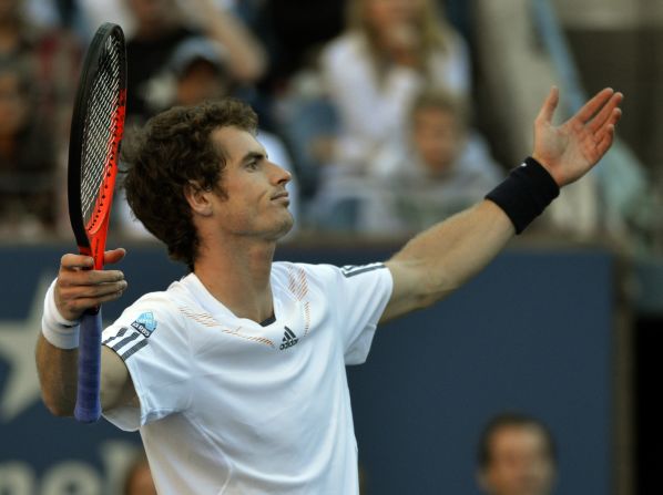 Andy Murray reacts during his match against Novak Djokovic on Monday.