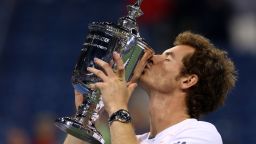 Andy Murray of Great Britain kisses the U.S. Open championship trophy after defeating Novak Djokovic of Serbia in the men's singles final match on Day 15 of the 2012 U.S. Open on Monday, September 10. Murray defeated Djokovic 7-6, 7-5, 2-6, 3-6, 6-2. Check out images from the Women's U.S. Open Final.