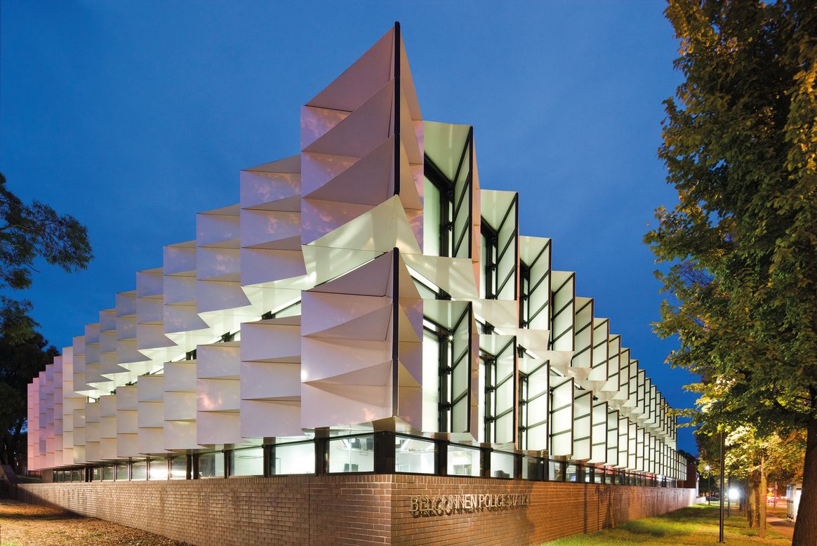 The Station, a police station in the city of Belconnen, Australia, is wrapped around two courtyards, one private and one public. The architects' aim was to provide policemen with a sanctuary in the private courtyard, which forms the heart of the station.<br /><em>Designed by: BVN, Australia </em>