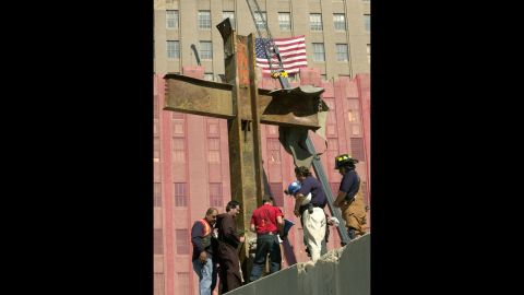 Jordan, second from left, blesses the cross on October 4, 2001.