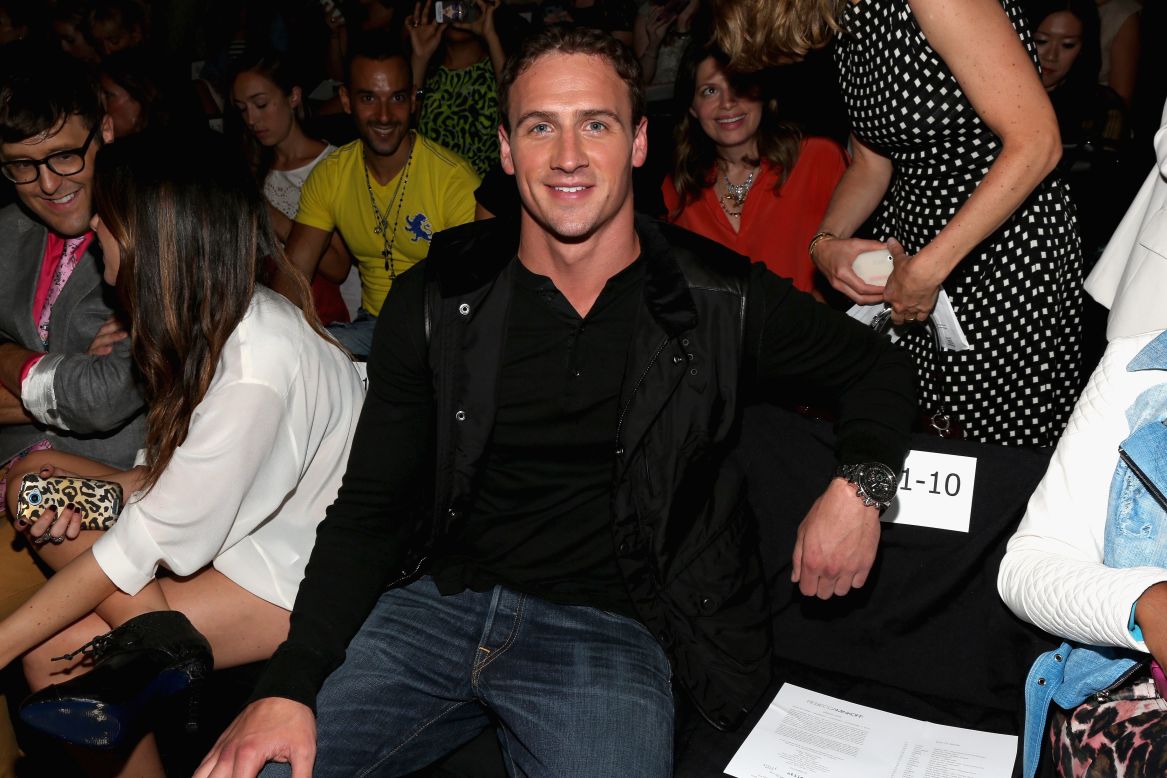 Eleven-time Olympic medalist Ryan Lochte has a front-row seat for the Rebecca Minkoff show.