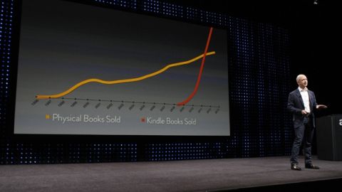 Amazon CEO Jeff Bezos speaks at a recent event. In addition to Web sales and e-readers, Amazon rents cloud storage.