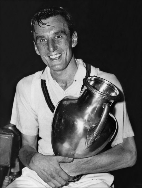Fred Perry, winner of all four Grand Slams, poses with his trophy on September 12, 1936, after winning the men's singles against Donald Budge at what was then called the U.S. Championships. Not for another 76 years would another British man, <a href="https://www.cnn.com/2012/09/10/sport/tennis/us-open-tennis-murray-britain/index.html" target="_blank">Andy Murray</a>, win a Grand Slam title. CNN looks at other momentous events that happened in 1936.