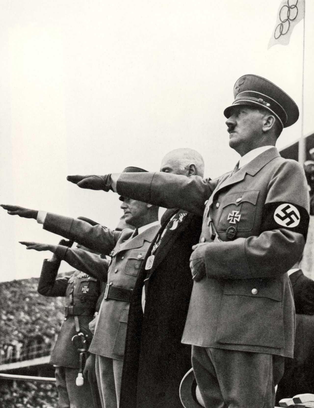 Nazi leader Adolf Hitler opens the Summer Olympic Games on August 1, 1936, in Berlin, Germany.