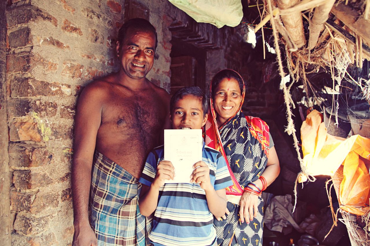 Despite some of the villagers having never used a phone, they quickly learned how it worked. Pictured is a family who have participated in the program.